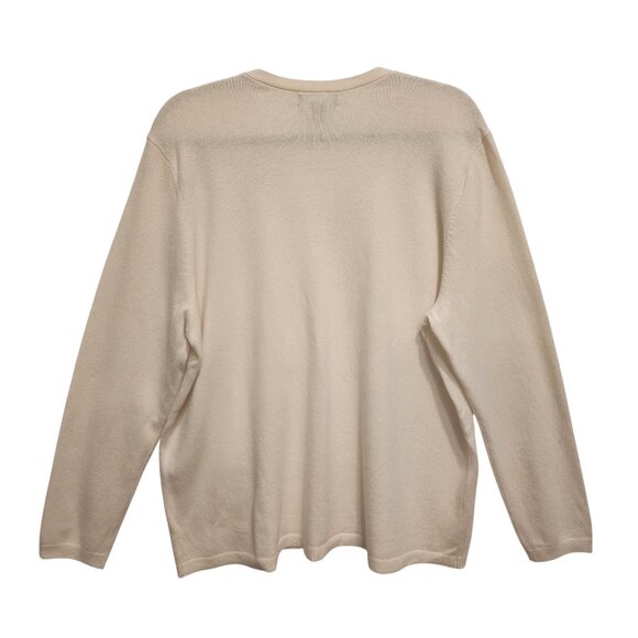 Lands' End Women’s Ivory 100% Cashmere V-Neck Sweater Plus Size 1X 16W-18W - Picture 7 of 7